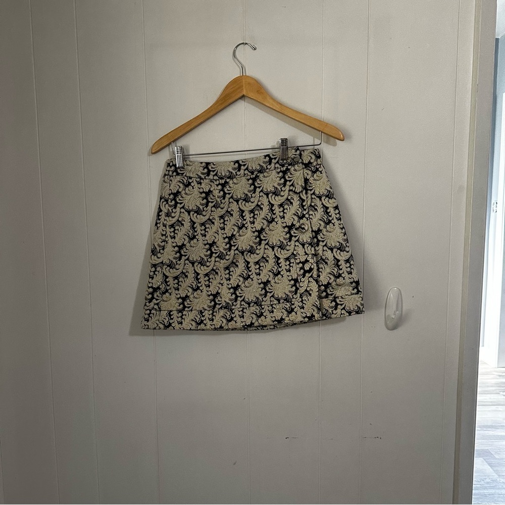 Cooperative Black and Tan Mini A-Line Skirt